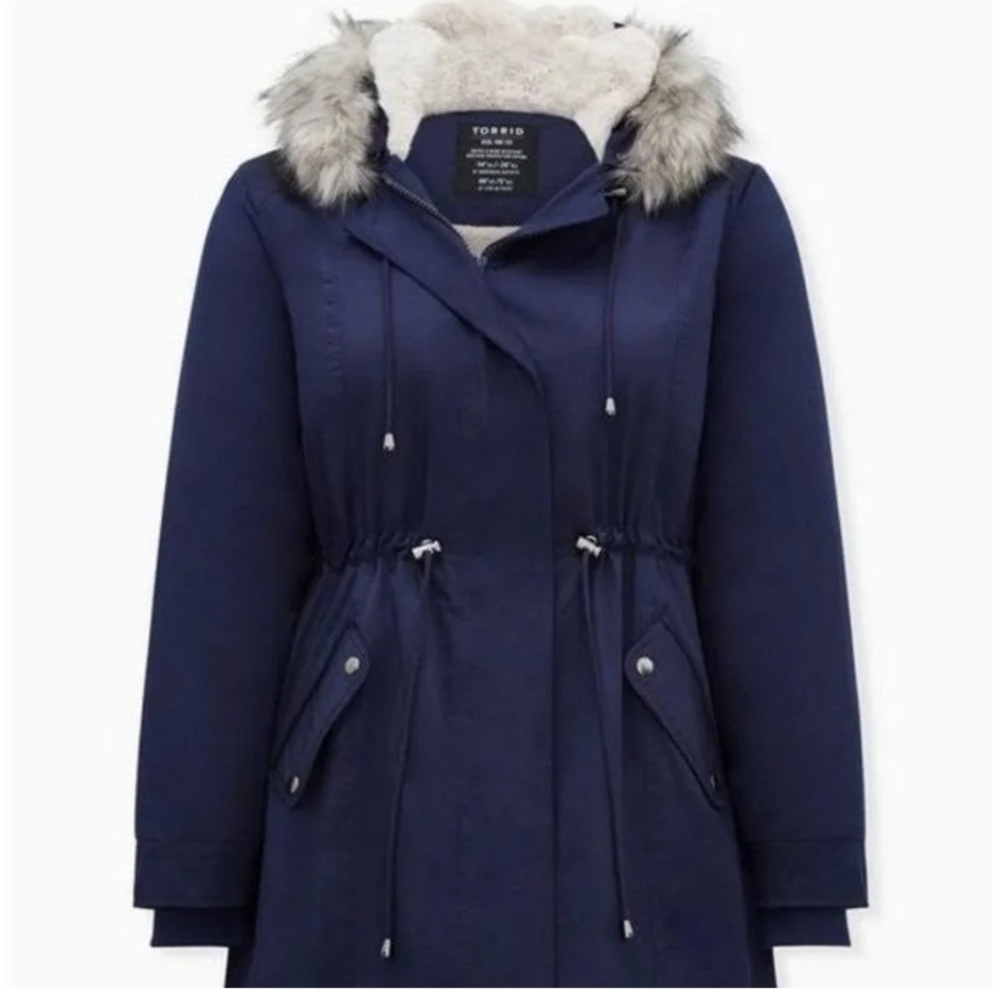 Torrid Twill Fur Lined Parka, size 3